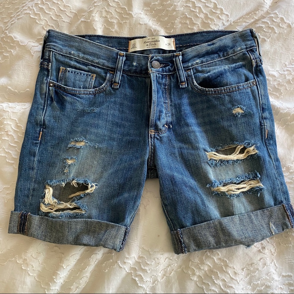 Abercrombie A&F denim short distressed Bermuda 00